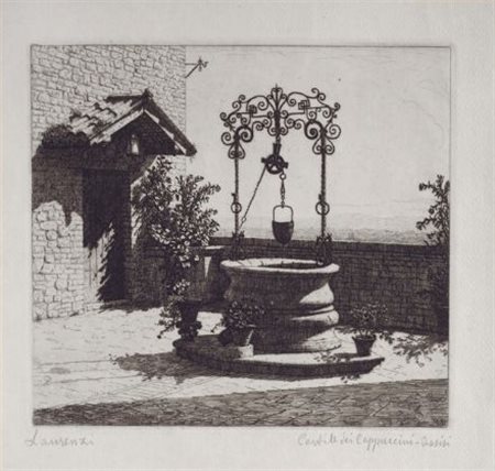 Laurenzio Laurenzi (Assisi, 1878 - Roma, 1946) Cortile dei Cappuccini...