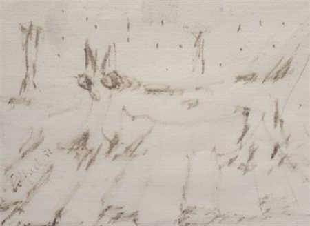 Silvio Loffredo (Parigi, 1920) Gatto, 1975 Monotipo su carta, cm. 16,5x22...