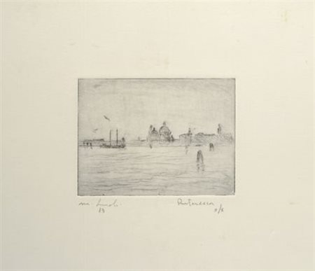 Masaniello Luschi (Livorno, 1942 - 1995) Venezia, 1919 Puntasecca, mm....