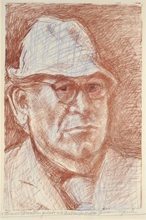 Giovanni March (Tunisi, 1894 - Livorno, 1974) Autoritratto Matite su base...