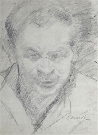 Giovanni March (Tunisi, 1894 - Livorno, 1974) Ritratto Matita su carta, cm....