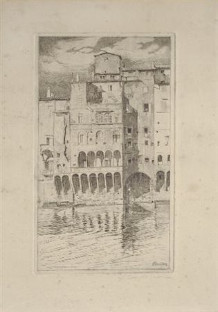 Filippo Marfori Savini (Urbania, 1877 - Firenze, 1952) Lungo l'Arno...