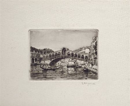 Giuseppe Miti Zanetti (Modena, 1859 - Milano, 1939) Ponte di Rialto...