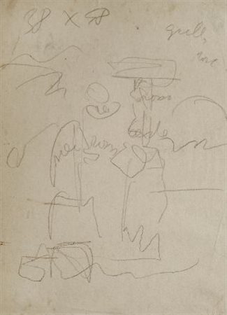 Renato Natali (Livorno, 1883 - 1979) Schizzo Matita su carta, cm. 20,5x15