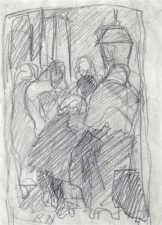 Renato Natali (Livorno, 1883 - 1979) Figure Matita su carta, cm. 15x11,5...