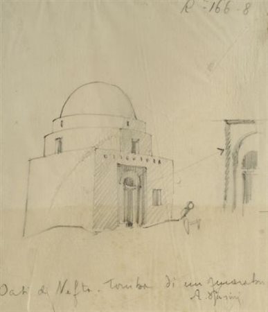 Attr. a Alberto Pasini Tomba Matita su carta, cm. 18x16 Firma in basso a destra.