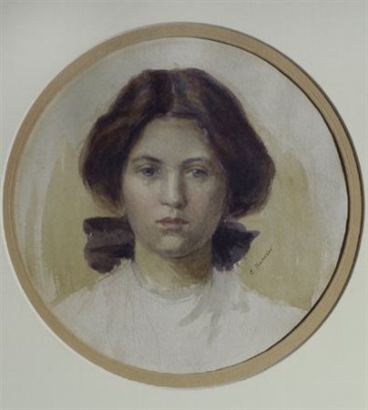 George Reader (1825) Volto di ragazza Tecnica mista su carta, cm. 255x22,3...