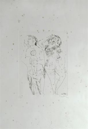 Bruno Saetti (Bologna, 1902 - 1984) Figure, 1972 Litografia, mm. 500x350; es....