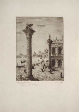 Vitali Piazza San Marco Acquaforte, mm. 335x238 (foglio); mm. 185x139...