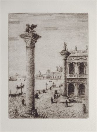Vitali Piazza San Marco Acquaforte, mm. 345x250 (foglio); mm. 185x140 (lastra)