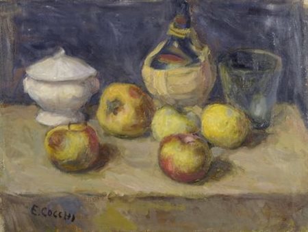 Ennio Cocchi (Firenze, 1915 - 1987) Natura morta Olio su compensato, cm....