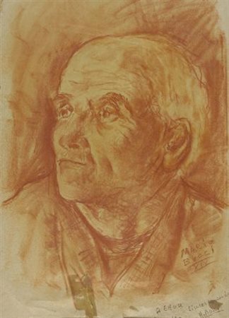 Mario Bucci (Foggia, 1903 - Firenze, 1970) Ritratto, 1936 Sanguigna su carta,...