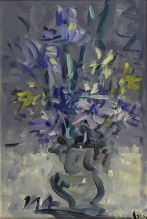 Enzo Pregno (Alessandria d'Egitto, 1898 - Firenze, 1972) Fiori nel vaso Olio...