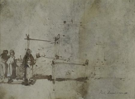 Pietro Annigoni (Milano, 1910 - Firenze, 1988) L'ospedale China su carta, cm....