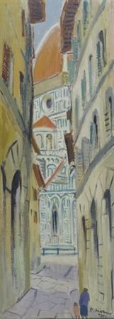 Rodolfo Marma (Firenze, 1923 - 1998) Via dello studio, 1976 Olio su tela, cm....