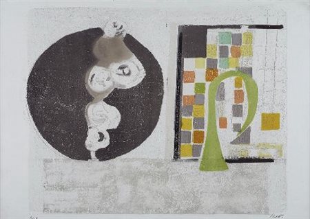 Bruno Saetti (Bologna, 1902 - 1984) Senza titolo Litografia a colori., mm....