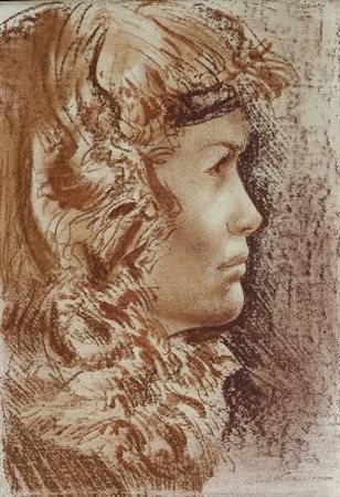 Silvestro Pistolesi (Firenze, 1943) Volto, 1982 Tecnica mista su carta...