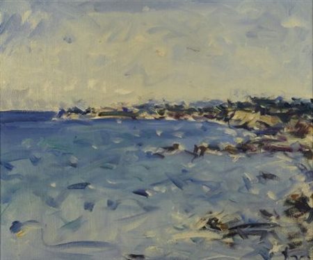 Enzo Pregno (Alessandria d'Egitto, 1898 - Firenze, 1972) Marina Olio su tela,...