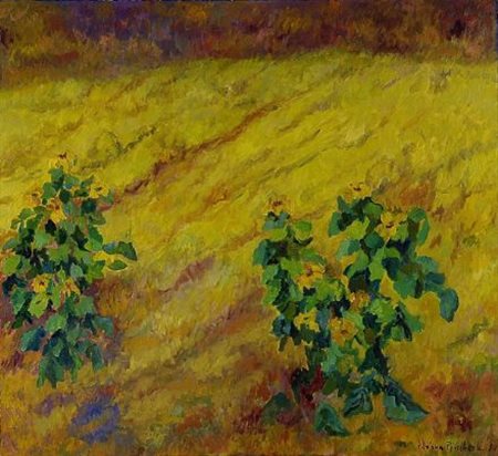 Adriana Pincherle (Roma, 1906 - Firenze, 1996) Campo di grano, 1989 Olio su...