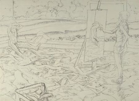 James McGarrell (Indianapolis, Indiana, 1930) Il pittore, 1976 Matita su...