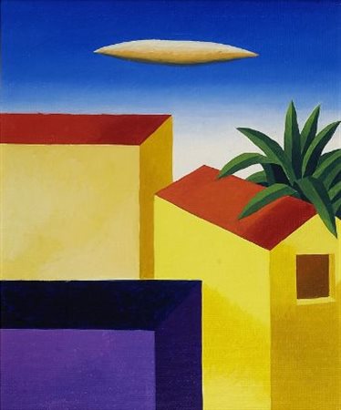 Damian Giacov (Belgrado, 1959) Case, 1995 Olio su tela, cm. 51x41 Firma e...