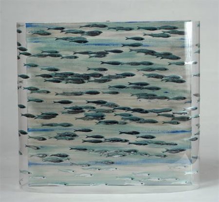 Barbara Pecorari (Scandiano, 1973) Acquarius sardines XXV, 2012 Acrilico su...