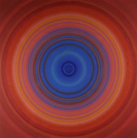 Oscar Piattella (Pesaro, 1932) Cuore del fuoco e azzurro, 1969 Olio su tela,...