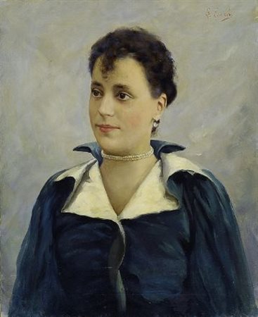 Guglielmo Zocchi (Firenze, 1874) Ritratto di signora Olio su tela, cm. 61x50...