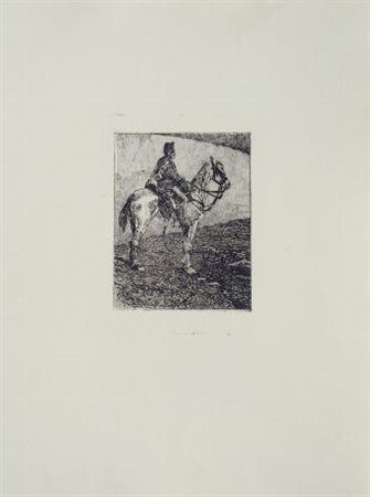 Giovanni Fattori (Livorno, 1825 - Firenze, 1908) Artigliere a cavallo...
