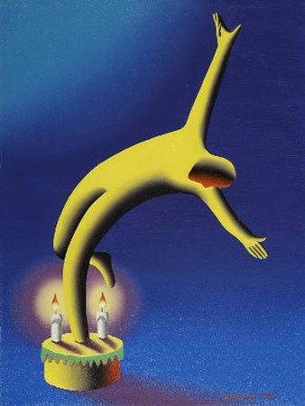 Indrek Paul Kostabi (Los Angeles, 1962) Cake walk, 1995 Olio su tela, cm....