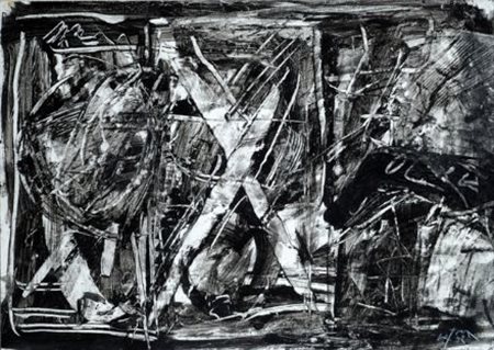 Emilio Vedova (Venezia, 1919 - 2006) Senza titolo, 1992 Tecnica mista su...