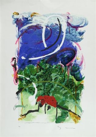 Mario Schifano (Homs, 1934 - Roma, 1998) Senza titolo Serigrafia, mm....