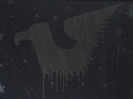 Franco Angeli (Roma, 1935 - 1988) Aquila Rete, smalto e tela, cm. 60x80 Firma...