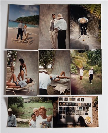 Anonimo, foto di backstage della campagna Byblos Estate 1989 scattata da Albert Watso - 8 stampe