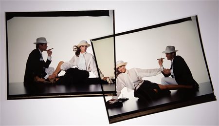 Irving Penn (Plainfield, 1917 - New York, 2009) per catalogo Gucci P/E 1983, foto lei e lui in