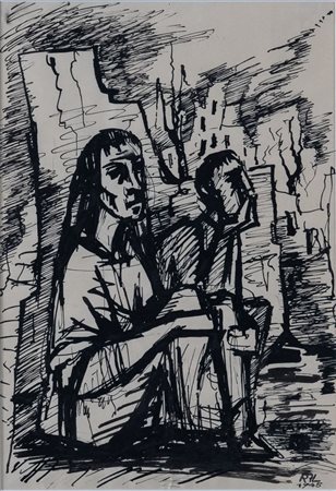 ROLANDO HETTNER L. (Firenze 1905 - Vaprio d'Adda 1978) "Senza titolo", 1945....