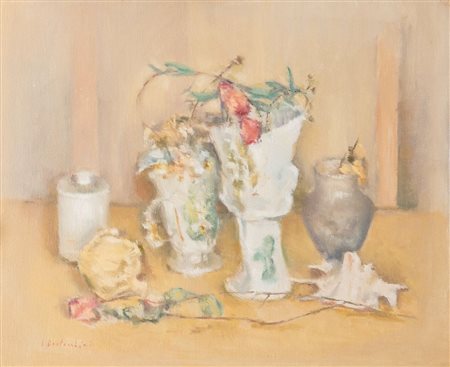 LUCIANO BERTACCHINI (Bologna 1913 - 2010) "Natura morta". Olio su tela...