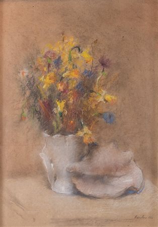 NORMA MASCELLANI (Bologna 1909 - 2009) "Fiori e conchiglia", 1974.Tecnica...
