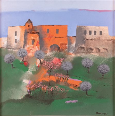 MANLIO BACOSI (Perugia 1921 - 1998) "Paesaggio". Olio su tela. Cm 80x80....