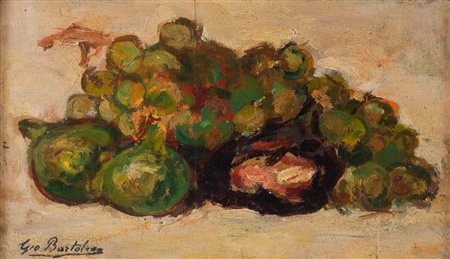 GIOVANNI BARTOLENA (Livorno 1866-1942), attr. "Natura morta". Olio su tavola. Cm 18,5x31....
