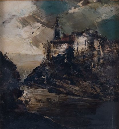 UBALDO MAGNAVACCA (Modena 1885 - 1957) "Telaro, golfo de La Spezia". Olio su...