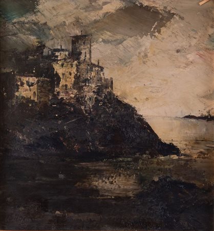 UBALDO MAGNAVACCA (Modena 1885 - 1957) "Riviera ligure". Olio su tavola. Cm...