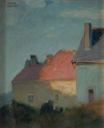 MACEO CASADEI (Forlì 1899 - 1992) "Case in Alta Savoia (Bellegarde)". Olio su...