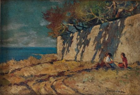 LUDOVICO TOMMASI (Livorno 1866 - Firenze 1941), attr. "Senza titolo". Olio su...