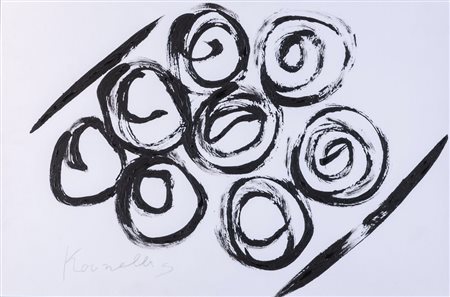 JANNIS KOUNELLIS (Pireo 1936 – Roma 2017) "Senza titolo" Tecnica mista su...