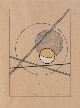 LUIGI VERONESI (Milano 1908 - 1998) "Senza titolo", 1983. Tecnica mista su...