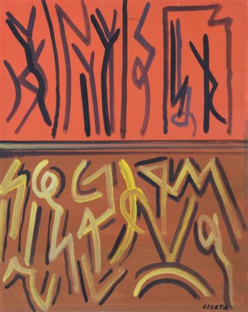 RICCARDO LICATA (Torino 1929 - Venezia 2014) "Senza titolo", 1988. Olio e...