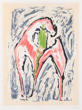 MARINO MARINI (Pistoia 1901 - Viareggio 1980) "Cavallo", 1979. Acquaforte e...