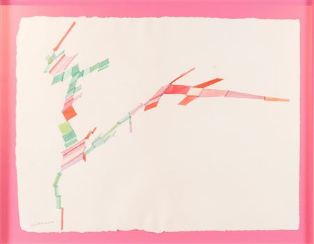 ACHILLE PERILLI (Roma 1927) "La rossa cometa", 1987. Acquerello su carta. Cm...