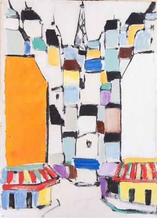 SANTE MONACHESI (Macerata 1910 - Roma 1991) "Senza titolo". Olio su tela. Cm...